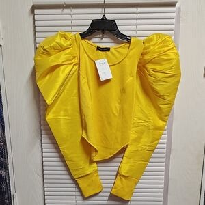 Daylight Yellow Puff Sleeve Top